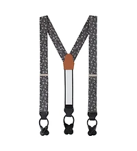 Trafalgar Men's Venom Spider Web Motif Novelty Silk Button End Suspenders