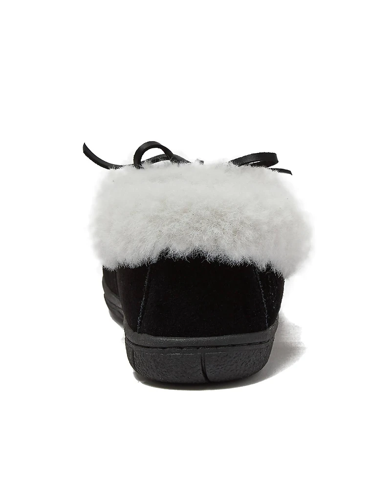 Lands' End Women's Fluffy Lined Indoor Outdoor Moccasin Slippers