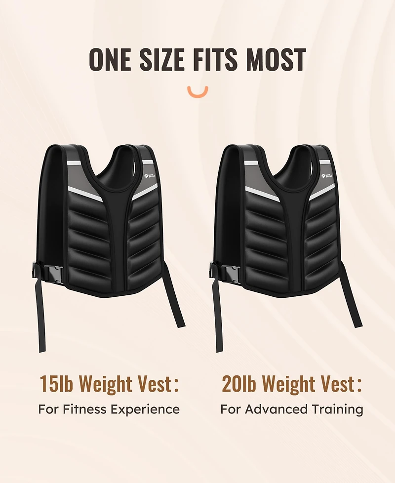 15LB Weighted Vest with Adjustable Buckle for Training, Running, and Fitness