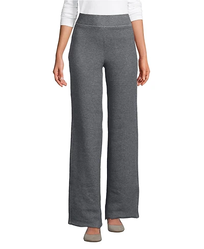 Lands' End Women's Tall Serious Sweats High Rise Fleece Lined Straight Leg Pants
