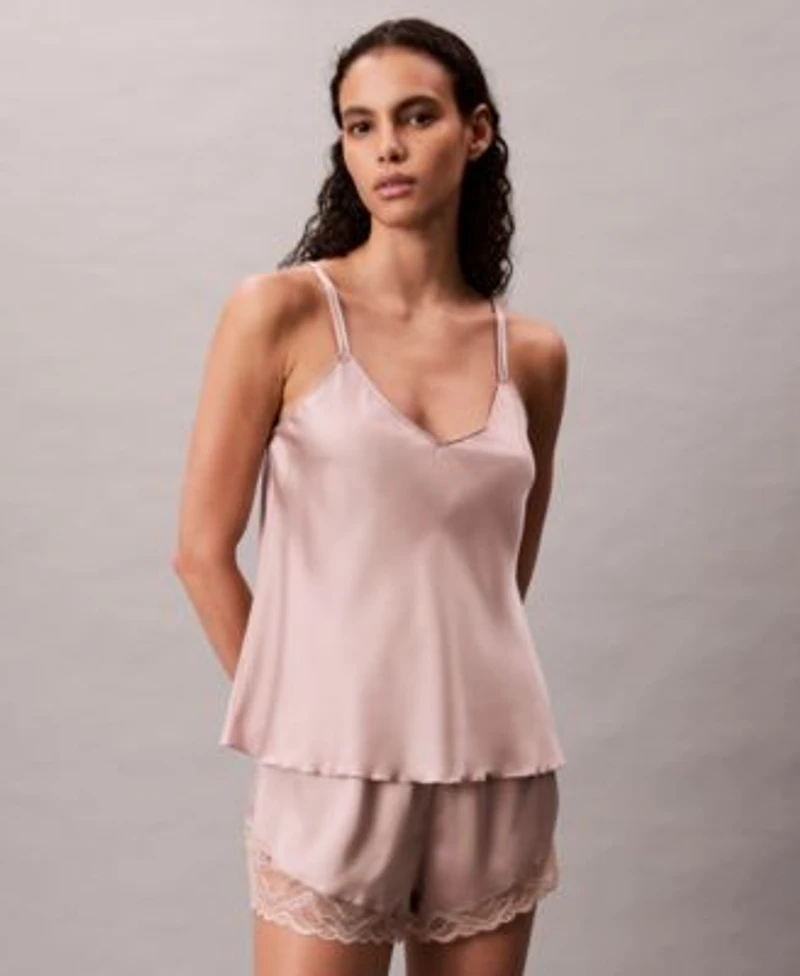 Calvin Klein Womens Satin Camisole Lace Shorts Sold Seperates