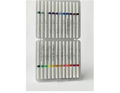 Htutwoo 24 Colors Acrylic Markers, for Painting, Color Painting Watercolor Art Marker Set, Waterproof Large-Capacity Color Pens, Office Supplies