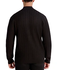 Karl Lagerfeld Paris Men's Full Zip Cable Knit Sweater