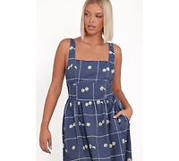 Petal and Pup Women's Yolande Midi Dress - Blue Floral Xl