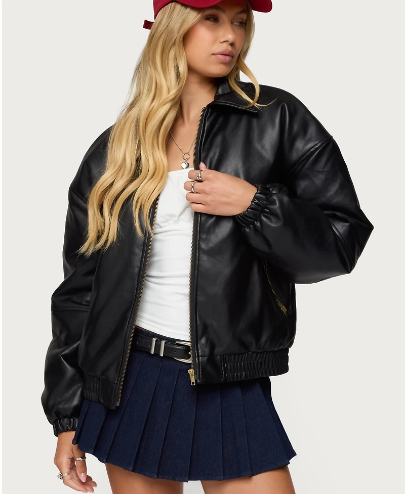 Women's Halley faux leather bomber jacket
