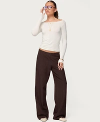 Edikted Women's Kerie Pinstripe Low Rise Pants