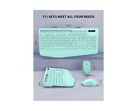 Wireless Keyboard And Mouse Combo - Full - Sized Keyboard With Wrist Rest, Phone Holder, 2.4GHz Cordless Keyboard Mouse Computer, Laptop