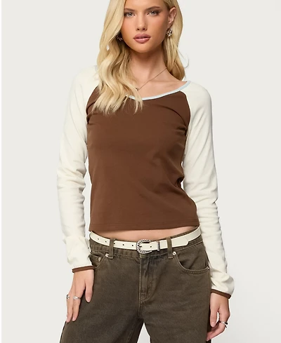 Edikted Women's Ronie Contrast Raglan Top