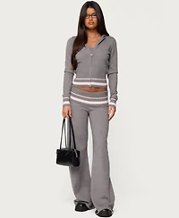 Edikted Women's Kaliya Stripey Fold Over Knit Pants