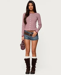 Edikted Women's Rayla Striped Button Up Top