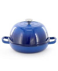 MegaChef 6 Quart Enameled Cast Iron Bread Pot Red with Baking Mat