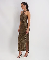 Siena Women's Sequined Halter Dress