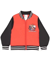 Mario Kart Toddler Boys Super Zip-Up Graphic Print Bomber Varsity Jacket