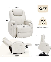 Aecojoy Electric Lift Chair Sofa with Side Pockets