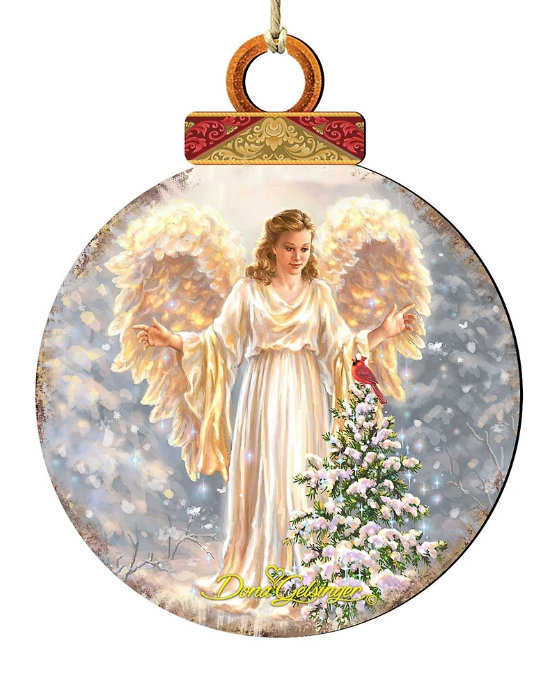 Designocracy Woodland Angel Wood Christmas Ornament