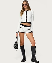Edikted Women's Mara Contrast Textured Knit Cardigan