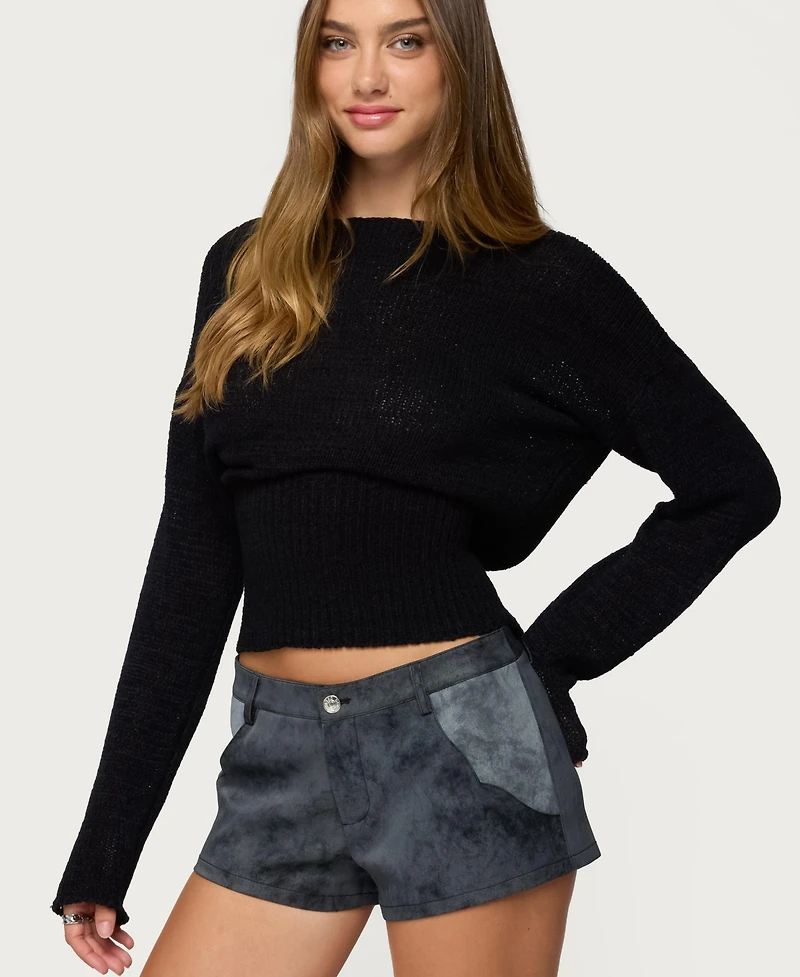 Edikted Women's Tezi Boat Neck Light Knit Top