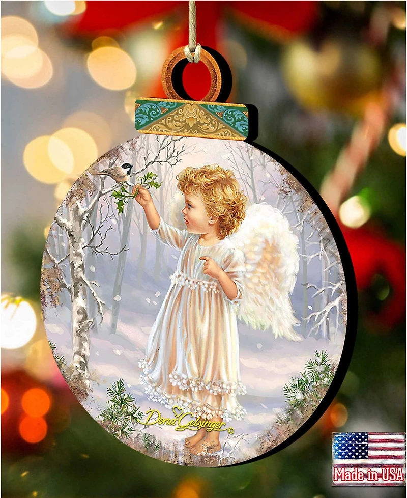 Designocracy Woodland Angel Bird Holiday Ornament