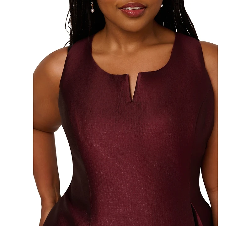 Adrianna Papell Plus Twist Crepe V-Neck Short Dress