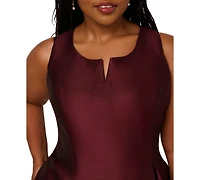 Adrianna Papell Plus Twist Crepe V-Neck Short Dress