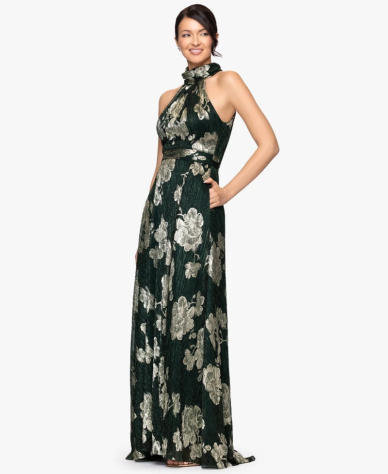 Betsy & Adam Petite Halter Sleeveless Dress
