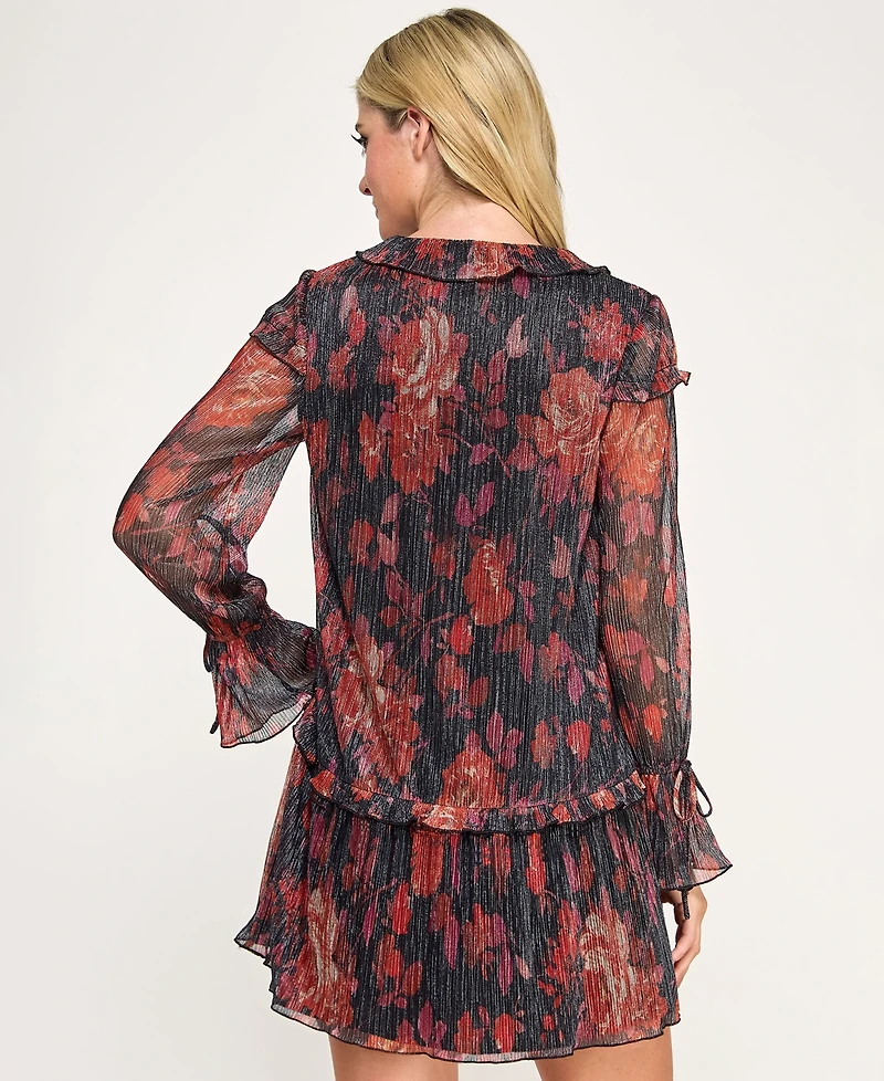 Seni & Cade Juniors' Ruffle Long Sleeve Dress