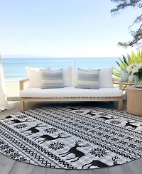 Addison Holiday Washable Indoor/Outdoor ACN1820 8'x8' Round Area Rug