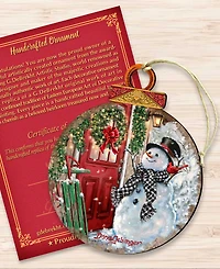 Designocracy Winter Arrival Snowman Holiday Ornament