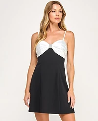 City Studios Juniors' Strappy Pleated Short Dress