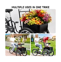 Artudatech 20 inches Pet Dog Cart Tricycle Shopping Three Wheel Tricycle with Sunshade
