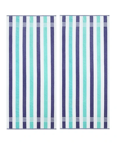 Calvin Klein Pop Color Stripe Cotton 2-Pc. Beach Towel Set, 70" x 40"