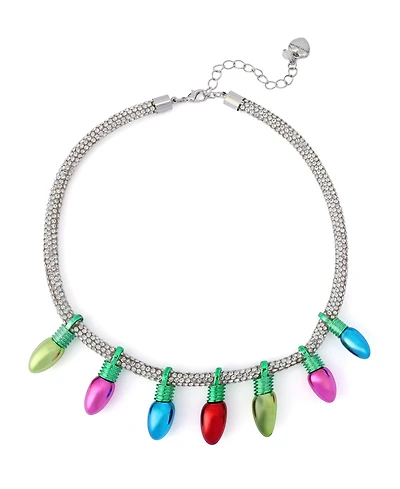 Betsey Johnson Faux Stone Santa Baby Christmas Lights Bib Necklace