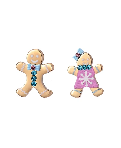 Betsey Johnson Faux Stone Santa Baby Gingerbread Stud Earrings