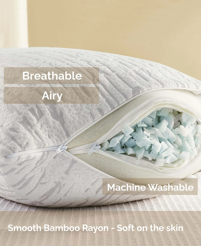 Nestl Adjustable Support Shredded Memory Foam -Pack Pillow