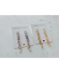 Promise Crystal Drop Long Earrings