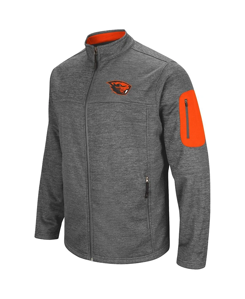 Colosseum Men's Heathered Charcoal Oregon State Beavers Anchor Full-Zip Jacket
