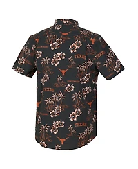 Reyn Spooner Men's Black Texas Longhorns Kekai Classic Tri-Blend Button-Down Shirt