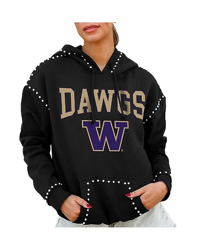 Gameday Couture Women's Black Washington Huskies Studded Pullover Hoodie