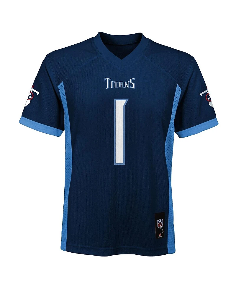 Outerstuff Big Boys and Girls Cameron Ward Navy Tennessee Titans Replica Player Jersey