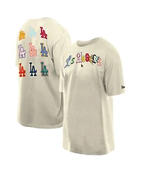 New Era Men's Cream Los Angeles Dodgers Ransom Note Oversized T-Shirt