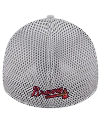 New Era Men's Gray Atlanta Braves Visor Paint Splatter 39THIRTY Flex Hat