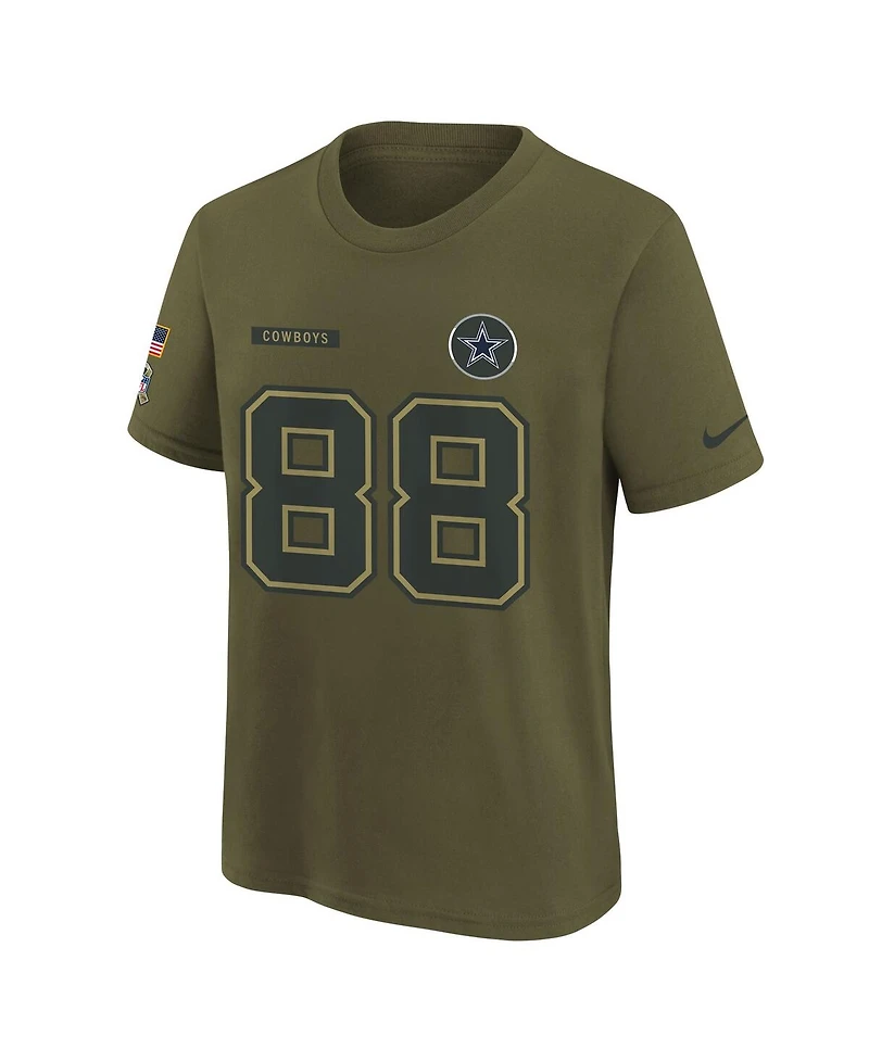 Nike Big Boys and Girls CeeDee Lamb Olive Dallas Cowboys 2025 Salute to Service Name Number T-Shirt