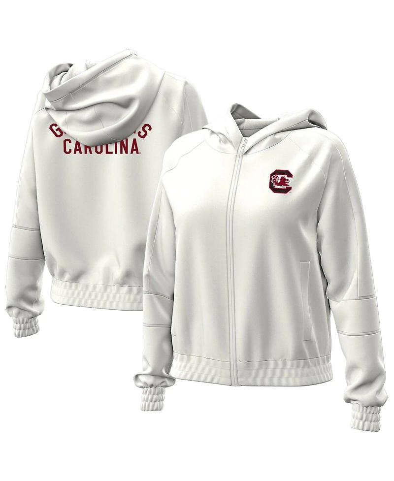 Under Armour Women's Natural South Carolina Gamecocks Gameday Rival Fleece Full-Zip Cropped Hoodie