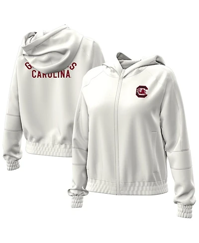Under Armour Women's Natural South Carolina Gamecocks Gameday Rival Fleece Full-Zip Cropped Hoodie