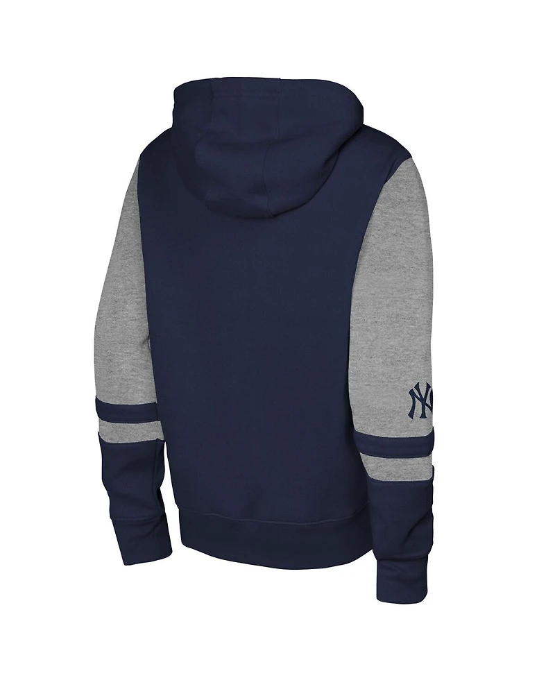 Outerstuff Men's Navy New York Yankees Stadium Color block Full-Zip Hoodie