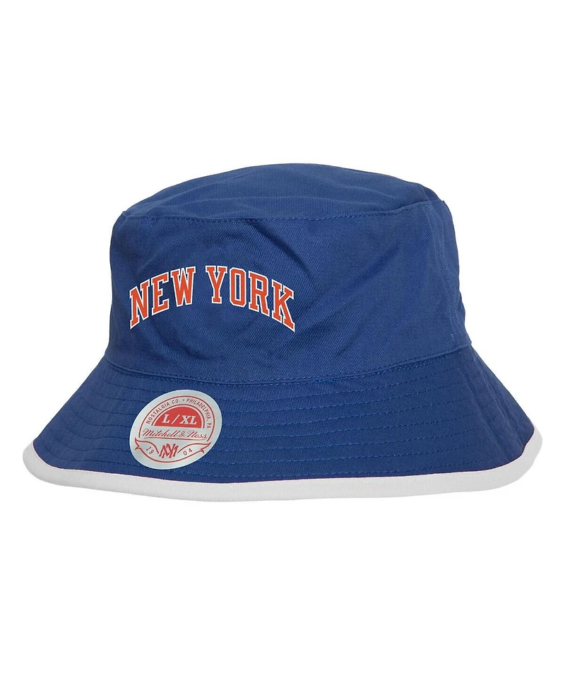 Mitchell & Ness Men's Black/Blue New York Knicks Flip It Reversible Bucket Hat