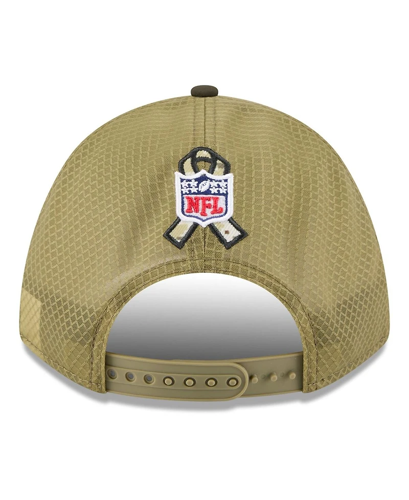 New Era Big Boys and Girls Green/Dark Green Buffalo Bills 2025 Salute to Service 9FORTY A-Frame Adjustable Hat
