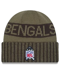 New Era Men's Dark Green Cincinnati Bengals 2025 Salute to Service Cuffed Knit Hat