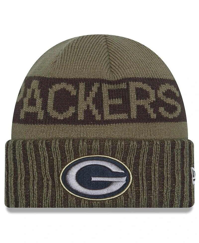New Era Men's Dark Green Green Bay Packers 2025 Salute to Service Cuffed Knit Hat