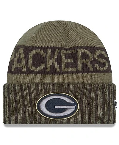New Era Men's Dark Green Green Bay Packers 2025 Salute to Service Cuffed Knit Hat